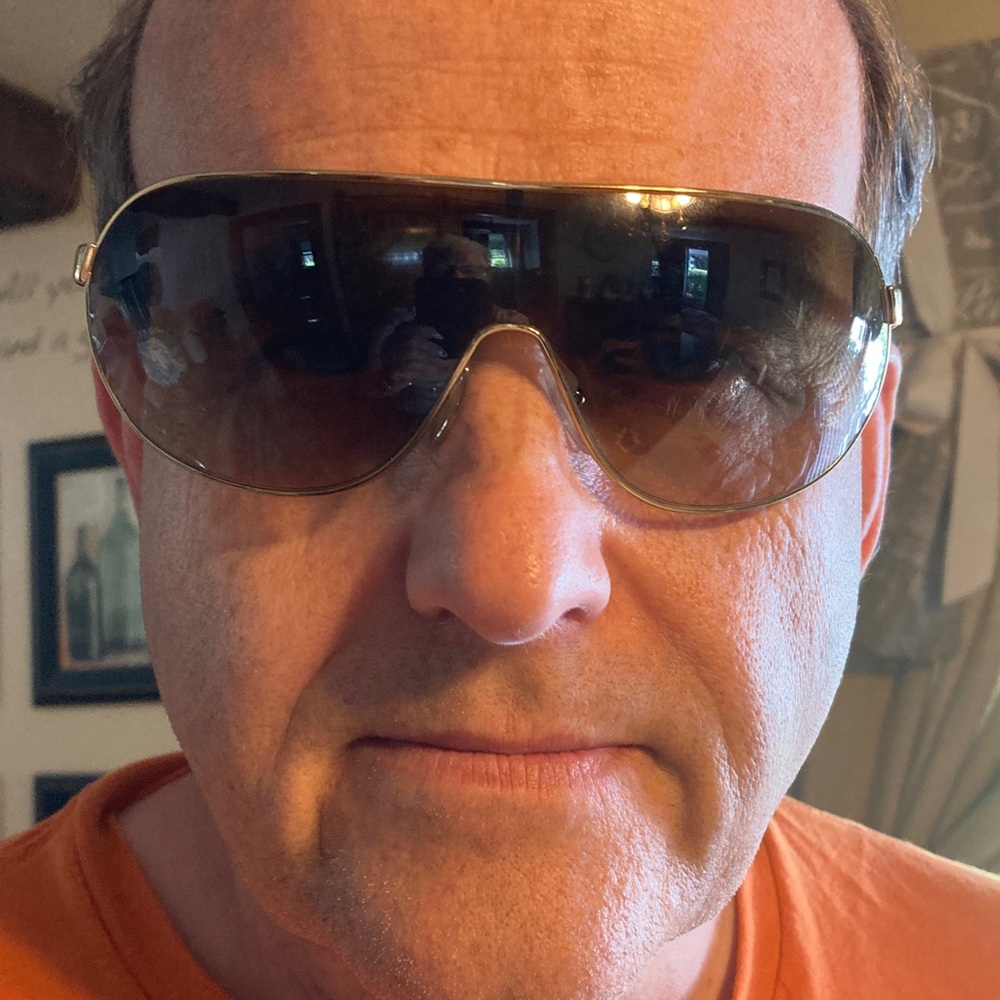 Prada Gold and Blackish Brown Aviator Sunglasses - Picture 13 of 15